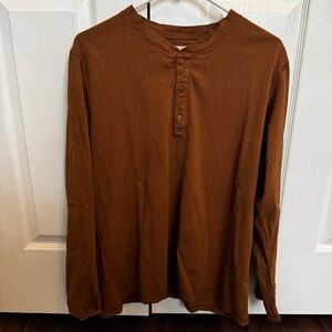 Men's Long-Sleeve Henley Shirt - Brown Imogene + willie